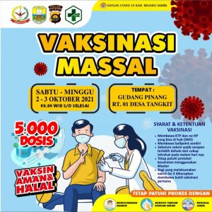 Kesempatan Langka, Polres dan Dinkes Muaro Jambi siapkan 5.000 Dosis Vaksin untuk warga Tangkit