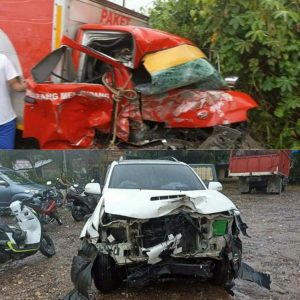 Kecelakaan Beruntun di Merangin, Fortuner Vs Pickup Ekspedisi dan Dua Motor