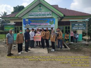 Pasca Kebakaran, Gubernur  Jambi Serahkan Bantuan Beras CPPD Sebanyak 1,2 Ton Untuk Ponpes Nida’ul Qur’an, Untuk Antisipasi Rawan Pangan