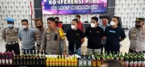 Ribuan Miras Berbagai Merk Disita Polres Merangin. Sementara Puluhan Pemandu Karaoke yang Diamankan Dilepas Kembali