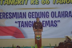 Hadiri Peringatan HUT Ke-66 Desa Tangkit dan Peresmian GOR Tangkit Emas, Wabup  BBS Sampaikan Tiga Hal Penting Pembangunan Muaro Jambi