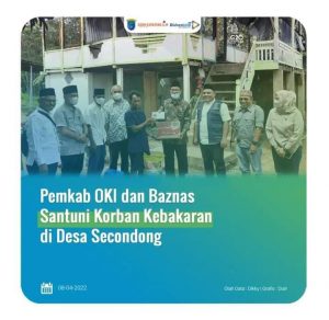 Pemkab OKI dan Baznas Santuni Korban Kebakaran di Desa Secondong