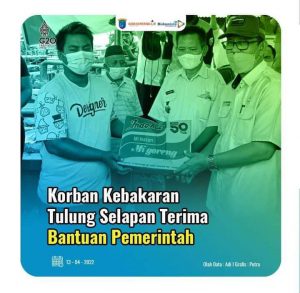 Korban Kebakaran Tulung Selapan Terima Bantuan Pemerintah