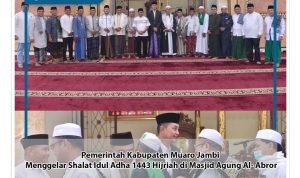 Pemerintah Kabupaten Muaro Jambi Menggelar Shalat Idul Adha 1443 Hijriah di Masjid Agung Al- Abror