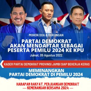 Ketua Umum Agus Yudhoyono Pimpin Langsung Pendaftaran Partai Demokrat ke KPU