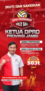 Mulai Hari Ini, 8 Besar Tim Bola Voli Perebutkan Piala Ketua DPRD Provinsi Jambi