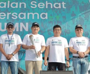 HUT ke-25 Tahun Kementerian BUMN, Bupati Tanjab Barat Ikuti Jalan Sehat.