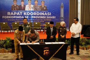 PJ Bupati Muaro Jambi Hadiri Rapat Koordinasi Forkopimda Se-Provinsi Jambi