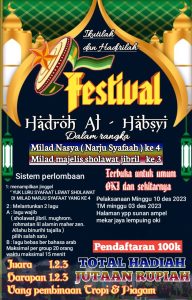 Rayakan milad Narju syafaat & Majelis sholawat Jibril gelar lomba festival Hadroh SE Kab OKI