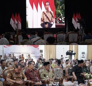 Via Streaming, Wabup Terima Penyerahan Sertifikat Tanah dan Peluncuran STE oleh Presiden RI