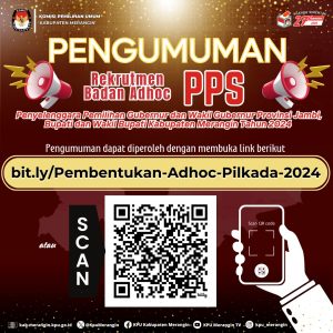 KPU Merangin Resmi Membuka Pendaftaran PPS Pilkada Serentak 2024