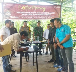 Coffee Morning Bersama Insan Pers, KPU Merangin-Organisasi Media Tandatangan Nota Kesepahaman