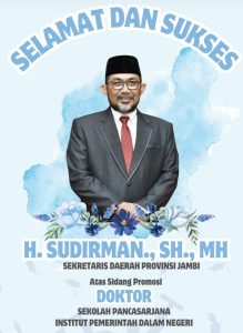 Sekda Sudirman Sandang Gelar Doktor dengan Predikat Sangat Memuaskan