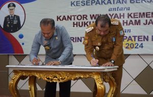 Kemenkumham Jambi MoU dengan Pemkab Merangin. Salah Satunya Terkait Over Kapasitas dan Pengelolaan Lapas Kelas II B Bangko