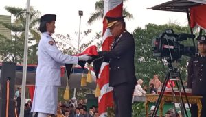 Upacara Penurunan Bendera Sang Merah-putih dipimpin Kapolres Batanghari