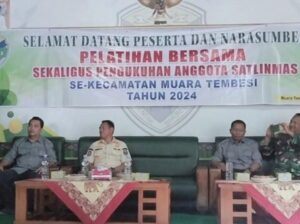 Wakil Bupati Haji Bachtiar Bakar S.p., Kukuhkan Satlinmas Kecamatan Tembesi Tahun 2024