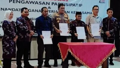 Bawaslu Merangin Sosialisasi Pengawasan Partisipatif dan Tandatangan MoU Bersama Polres, Komnfo dan Kesbangpol