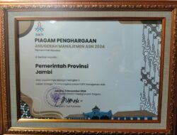 Provinsi Jambi Raih 2 Penghargaan Peringkat 3 Nasional Anugerah Manajemen ASN 2024