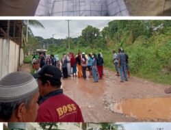 Puluhan Warga Ramai – ramai Turun Ke Jalan, Minta Pemerintah Perbaiki Jalan Mendalo Indah