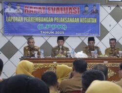 Sekda Fajarman Pimpin Rapat Evalusi Laporan Perkembangan Pelaksanaan Kegiatan