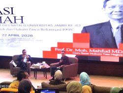 Hadir di Dies Natalis ke-63 UNJA, Prof Mahfud MD Berbicara Tentang Hubungan antara Politik dan Hukum Dalam Sistem Ketatanegaraan setelah Reformasi