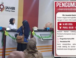 Fokus Pergantian ATM dan perubahan PIN,Bank Jambi Tetap Layani Masyarakat pada Hari Sabtu 16 Mei ini