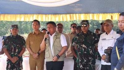 Dandim 0402/OKI Hadiri Gerakan Tanam Bersama Gubernur Sumsel di Desa Cahaya Bumi