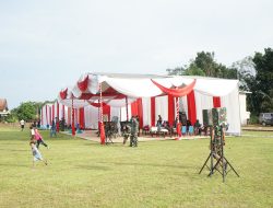 Tenda Berdiri Kokoh, Personel Mulai Bersiaga, TMMD Ke-128 Kodim Siap Ditutup Besok di Desa Pematang Sukatani