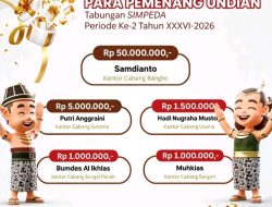 Mantap, Nasabah Bank Jambi Cabang Bangko Raih Hadiah Utama Rp.50 juta di Undian Simpeda Nasional 2026