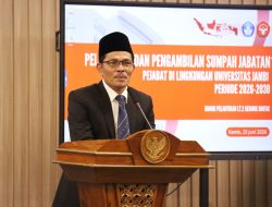 Rektor UNJA Lantik Pejabat Baru Periode 2026–2030, Rektor Tekankan Penguatan Mutu dan Kolaborasi