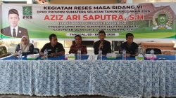 Aziz Ari saputra SH gelar Reses Masa Sidang VI DPRD provinsi Sumatera Selatan Di Desa Pematang Jaya 