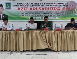 Aziz Ari Saputra Reses di desa Bumiarjo Makmur OKI, Dorong Exit Toll di daerah ini