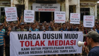 Demo Dusun Mudo Berlanjut, Warga Tegaskan Tak Ingin Lagi Dimediasi
