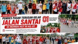 Pemdes Pasar Terusan Gelar Jalan Santai Meriahkan HUT RI ke-81