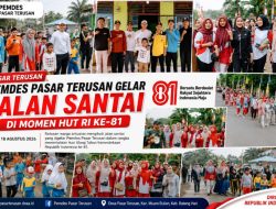Pemdes Pasar Terusan Gelar Jalan Santai Meriahkan HUT RI ke-81